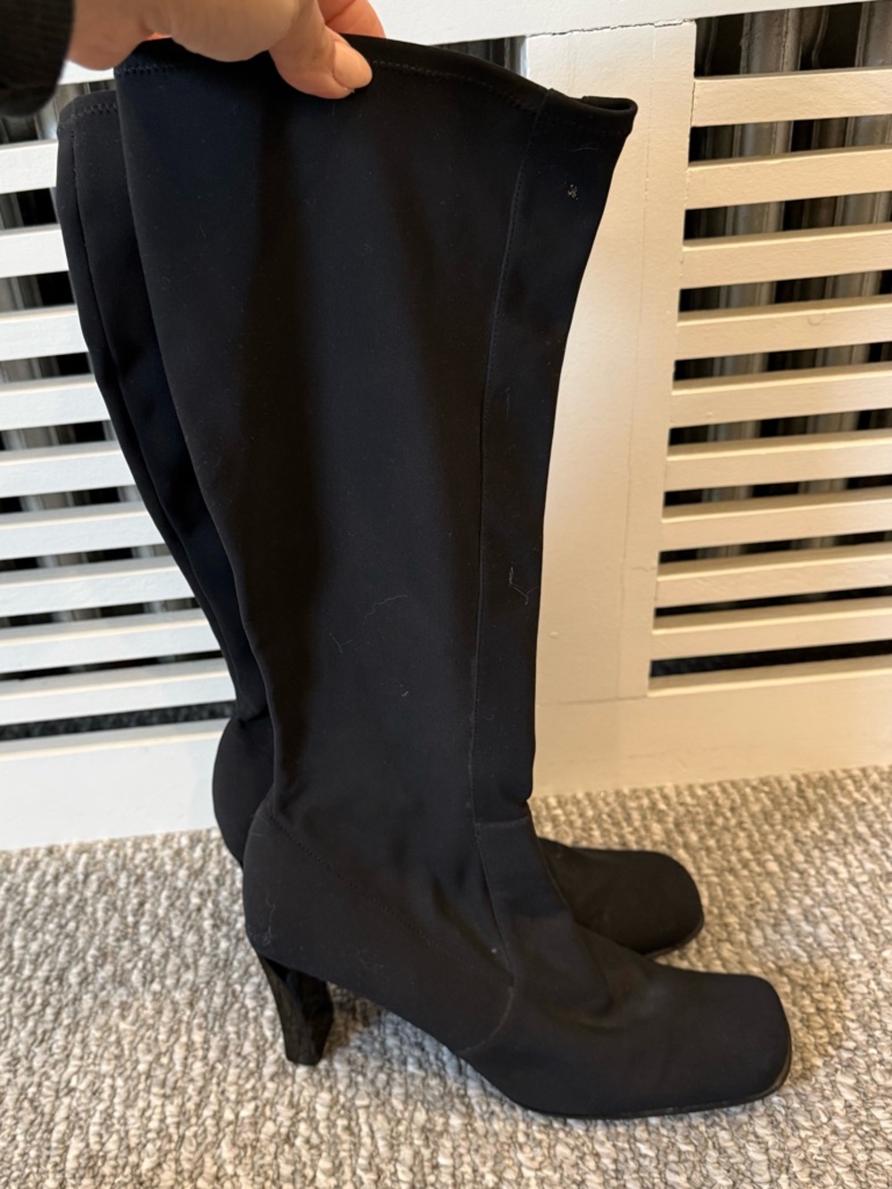 Women’s Nine West Black Knee-High Stretch Fabric Boots